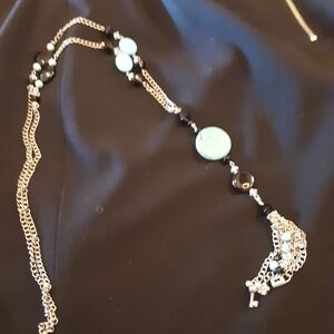 Elegant Silver and Black Necklace